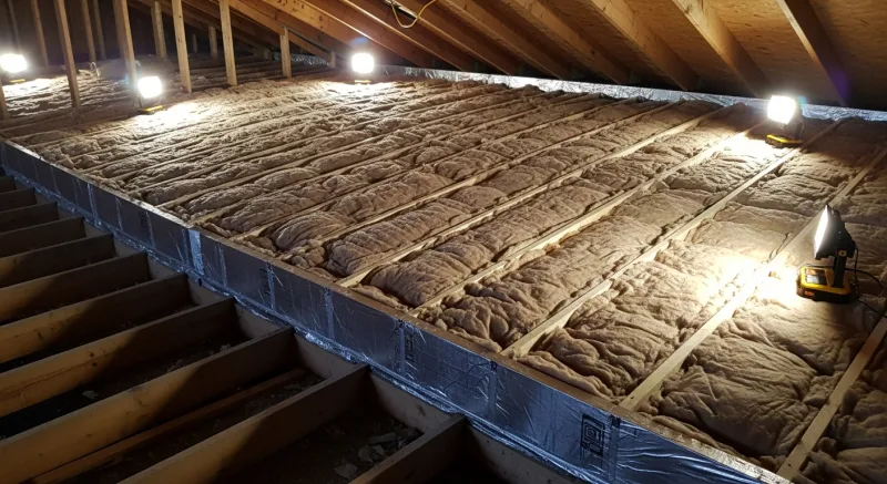 Proper fiberglass insulation installation in a Northern Virginia attic