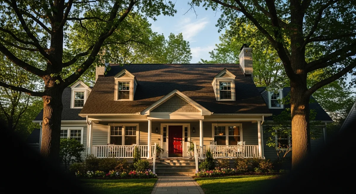 Roof repair being performed on a residential home in Falls Church Virginia