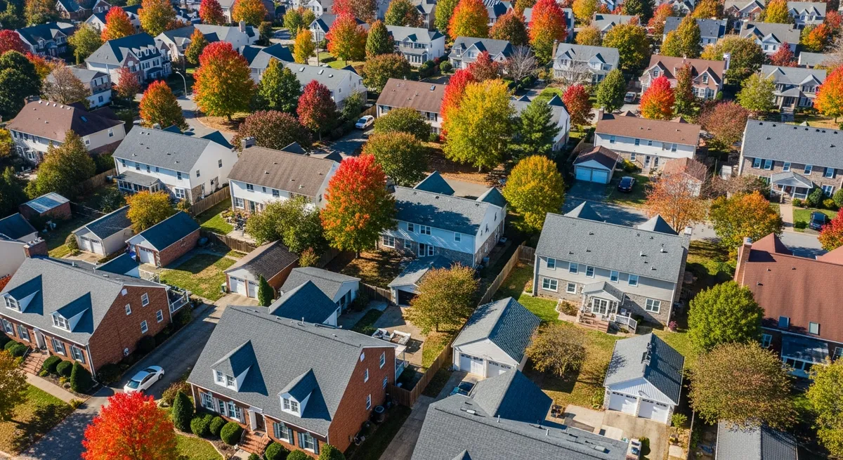 Northern Virginia homes with various roof types